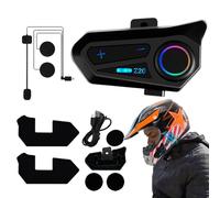 Jubepk Motorcycle Intercom Headset, Half Helmet, IPX6 Waterproof, Outdoor Cycling Equipment, 500mAh Type-C Charging, Full Face Helmet Compatibilible, Black, for Road Trips and Group Rides