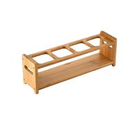 Jubepk Oil Bottle Holder, Wood Storage Rack, Counter Shelf, Anti Slip Kitchen Organizer, Multifunctional Seasoning Stand for Countertop, Cabinet, Cooking Station, Pantry Racks, 12,6 x 3,15 x 3,94