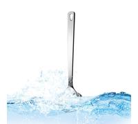 Jubepk Olio Filter Spoon, Stainless Steel Grease Separator, 11.81x3.31 Inches, Kitchen Cooking Strainer Tool, Heat Resistant Soup Colander for Fat Broths and Frying, Silver