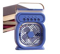 Jubepk Rechargeable Misting Fan, Personal Cooling Device, Portable Desk Humidifier Fan, 450 ml Water Tank with 3 Speeds and 7 Color Night Light for Camping, Beach, Cruise, Travel, Bedroom