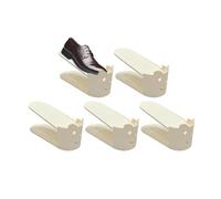 Jubepk Shoe Slots, Set of 5 Adjustable Sneaker Stacker, Space-Saving Shoe Storage, Non-Slip Sneaker Holder, 24.5x9.5x9cm, Organizer for Entryway, Closet, Living Room, Black, White, Pink