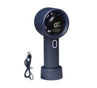 Jubepk Small Handheld Fan, Portable Cooling Device, Digital Display with 100 Adjustable Speeds, Rechargeable, Compact Quiet Design, Ideal for Home, Camping, Travels, Purplish Blue/White