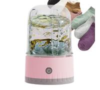 Jubepk Small Washer, Panty Laundry Machine, 5.12x4.33x7.87 Inches, Multifunctional Quiet, Energy Saving Design for Dormitory Underwear, Sock Cleaning, White and Pink