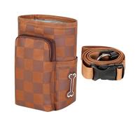 Jubepk Training Treat Bag, Waterproof Dog Pouch, 4.92x3.15x7.48 Inch, Convenient Snack Container with Dispenser, Pet Treat Holder for Dog Walking, Families and Friends (Brown)