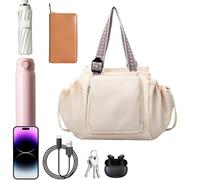 Jubepk Travel Tote Bag, Weekender Bag Women, Yoga Duffel Organizer, Multi-Compartment Daypack, Versatile Shoulder Tote, Ideal for Teachers, Nurse, Brown, Khaki, Gray, Beige, Blue, Black,