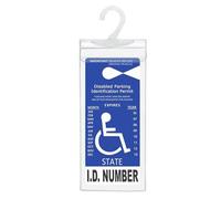 Jubepk Wall Holder, Disabled Permit Protector, 11.61x5 Inches, Mirror Sleeve Holder, Transparent Parking Sign Cover with Foldable Design for Car, Truck, Vehicle, Travel, Garage, Home, Hospital