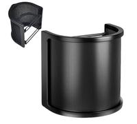 Jubepk Wind Screen Mics, Microphone Net, 3.15x3.15 Inches, Handheld Mic Shield, Double Layer Noise Cancelling Cover for Podcasting, Karaoke, Music Recording Studio, Black