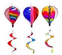 Jubepk Windsocks and Spinners, 3X Rainbow Wind Spinner, Colorful Windsock Ornament, Weather Resistant Hanging Decor for Garden, Yard, Patio, Wedding, Birthday, Indoor Use