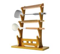 Jubepk Wooden Flute Rack, 5-Tier Rack, Flute Organizer Rack, Tabletop Flute Holder, Scabbard Organizer Rack, Flute Display Stand, Flute Storage Rack for Living Room 12.2x4.53x14.57 inches