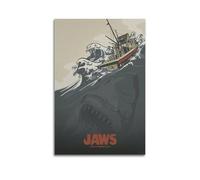 JUBHGGU Poster decorativo da parete del film Jaws, stampa artistica su tela, poster decorativo moderno, per camera da letto, 60 x 90 cm