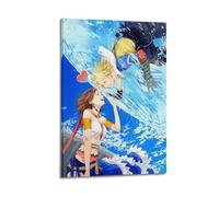 JUBHGGU Poster decorativo da parete su tela, motivo: Final Fantasy X-2, poster decorativo moderno per camera da letto, per camera da letto, 60 x 90 cm