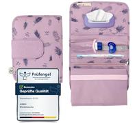 Jubi Neu Borsa per pannolini con fasciatoio per viaggiare con molto spazio - Piccola borsa per pannolini - Viola con palme