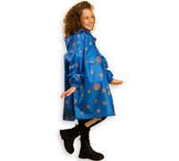 Jubi® Poncho antipioggia per bambini in 100% poliestere riciclato, impermeabile, leggero e traspirante, perfetto per le avventure all'aria aperta, Blu, 5-8 Anni