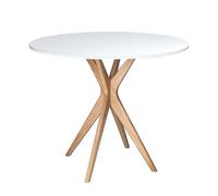 JUBI - Tavolo da pranzo rotondo, 80 cm, colore: Bianco