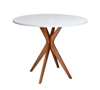 JUBI Tavolo da pranzo rotondo 80 cm rovere bianco
