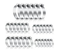 Jubilee - 30 clip assortite per tubi flessibili, regolabili, in acciaio inossidabile 304, fascette stringitubo assortite per tubi del gas, 6-12 mm, 10-16 mm, 13-19 mm, 14-27 mm, 27-51 mm