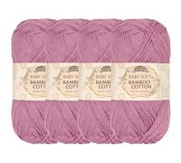 JubileeYarn Baby Gomitolo da 50 g di filo morbido in bambù e cotone, color zucchero filato, 4 matasse