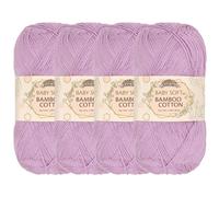 JubileeYarn Baby Gomitolo da 50 g di filo morbido in bambù e cotone, lilla, 4 matasse