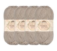 JubileeYarn Baby Gomitolo da 50 g di filo morbido in bambù e cotone, marrone (Sand cliff brown), 4 matasse