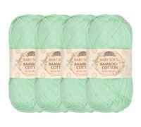JubileeYarn Baby Gomitolo da 50 g di filo morbido in bambù e cotone, verde menta, 4 matasse