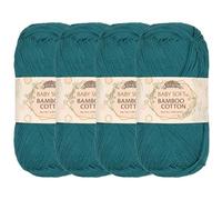 JubileeYarn Baby Soft Bamboo Cotton Yarn - 50 g/matassa - Frozen Tidepool - 4 matasse