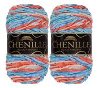 JubileeYarn - Filato di ciniglia da 100 g/matassa, peso pettinato, Hyperborea, velluto multicolore variegato, 2 matasse