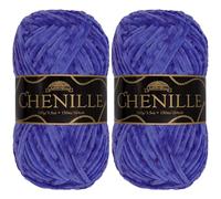 JubileeYarn - Filato di ciniglia, peso pettinato, 100 g, matassa, blu egiziano, 2 matasse