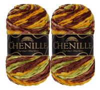 JubileeYarn - Filato di ciniglia pettinato, 100 g/matassa, El Dorado, velluto multicolore variegato, 2 matasse