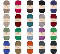 JubileeYarn, Filato di cotone e bambù Baby Soft, 20 matasse, 50 g/matassa, colori assortiti scuri