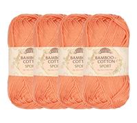 JubileeYarn - Filato sportivo in cotone di bambù, 50 g/matassa, colore: salmone Coho, 4 matasse