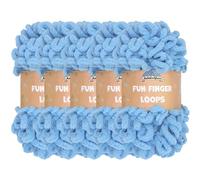 JubileeYarn Fun Finger Loops - Filato in poliestere Gomitolo Jumbo Weight Loop - 100 gmatassa - blu marittimo - 5 matasse