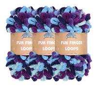 JubileeYarn Fun Finger Loops - Filato in poliestere Jumbo - 100 g/matassa - Afrodite - 3 matasse