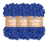 JubileeYarn Fun Finger Loops - Filato in poliestere Jumbo - 100 g/matassa - Mare turco - 3 matasse