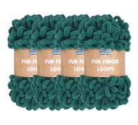JubileeYarn Fun Finger Loops - Filato in poliestere Jumbo Weight Loop - 100 g/matassa - giada - 4 matasse