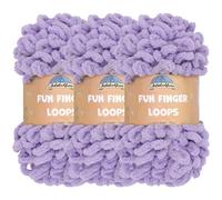 JubileeYarn Fun Finger Loops - Filato in poliestere Jumbo Weight Loop - 100 g/matassa - viola - 3 matasse