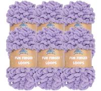 JubileeYarn Fun Finger Loops - Filato in poliestere Jumbo Weight Loop - 100 g/matassa - viola - 6 matasse