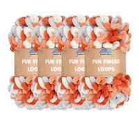 JubileeYarn Fun Finger Loops Yarn - Filato in poliestere Jumbo - 100 g/matassa - Ares - 4 matasse