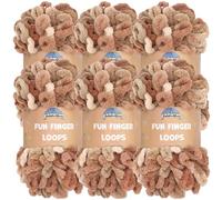 JubileeYarn Fun Finger Loops Yarn - Filato in poliestere Jumbo - 100 g/matassa - Asteria - 6 matasse