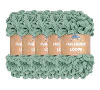 JubileeYarn Fun Finger Loops Yarn - Filato in poliestere Jumbo - 100 g/matassa - Hunter - 5 matasse