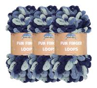 JubileeYarn Fun Finger Loops Yarn - Filato in poliestere Jumbo - 100 g/matassa - Pegasus - 3 matasse