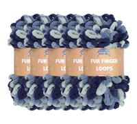 JubileeYarn Fun Finger Loops Yarn - Filato in poliestere Jumbo - 100 g/matassa - Pegasus - 5 matasse