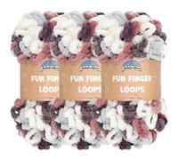 JubileeYarn Fun Finger Loops Yarn - Gomitolo di poliestere Jumbo Loop - 100 g/matassa - Hermes - 3 matasse