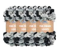 JubileeYarn Fun Finger Loops Yarn - Gomitolo di poliestere Jumbo Weight Loop - 100 g/matassa - Nemesis - 4 matasse