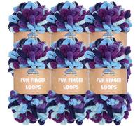 JubileeYarn Fun Finger Loops Yarn - Jumbo poliestere - 100 g/matassa - Aphrodite - 6 matasse