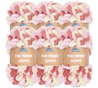 JubileeYarn Fun Finger Loops Yarn - Jumbo poliestere - 100 g/matassa - Athena - 6 matasse