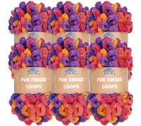 JubileeYarn Fun Finger Loops Yarn - Jumbo poliestere - 100 g/matassa - Euphorie - 6 matasse