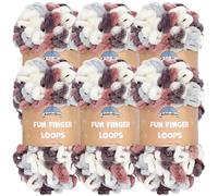 JubileeYarn Fun Finger Loops Yarn - Jumbo poliestere - 100 g/matassa - Hermes - 6 matasse