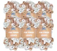 JubileeYarn Fun Finger Loops Yarn - Jumbo poliestere - 100 g/matassa - Hestia - 6 matasse