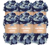 JubileeYarn Fun Finger Loops Yarn - Jumbo poliestere - 100 g/matassa - Pegasus - 6 matasse