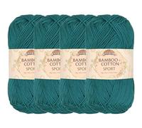 JubileeYarn - Gomitolo di cotone di bambù, 4 strati, 50 g/matassa, Frozen Tidepool, 4 matasse